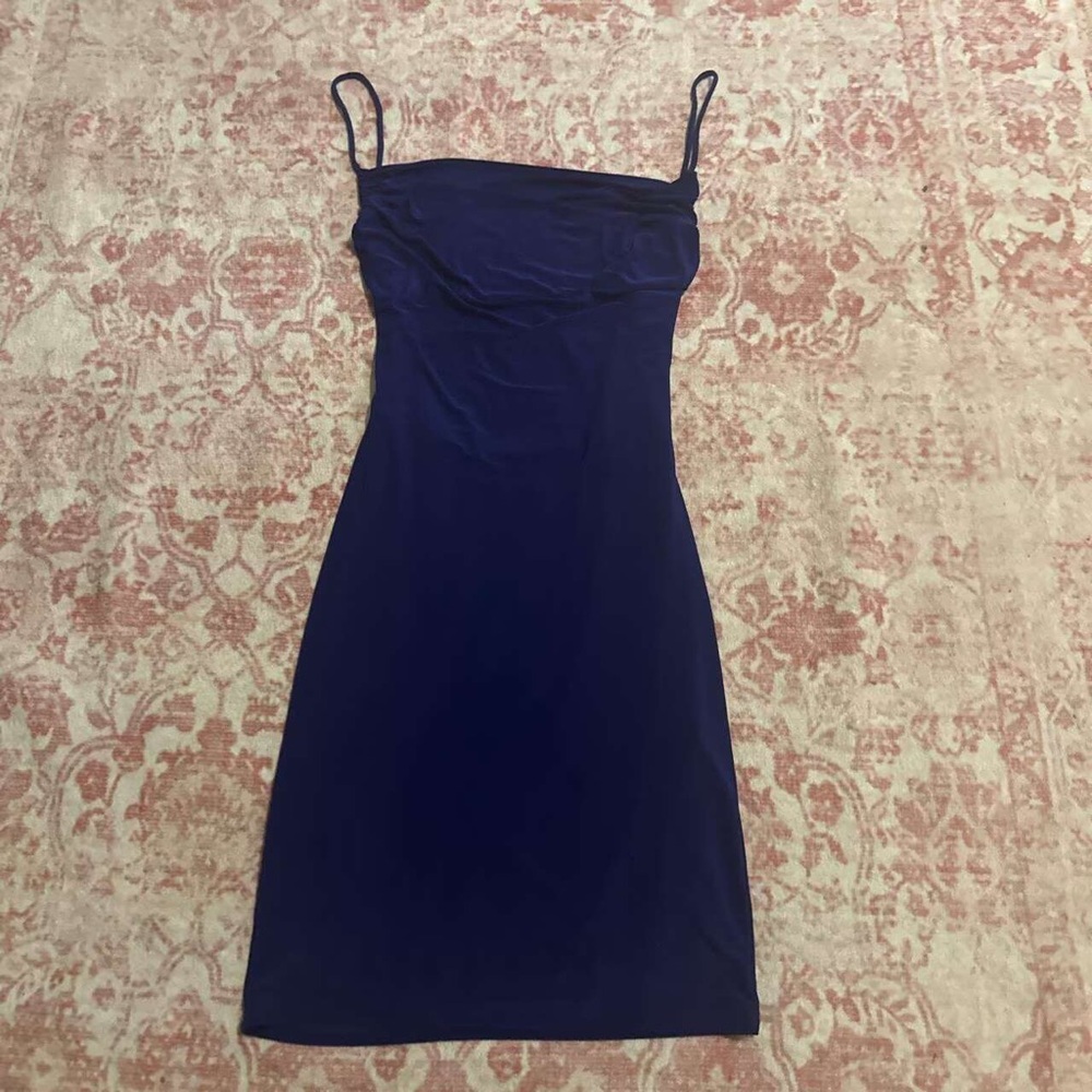 Women's Navy Blue Slip Dress - Sleeveless Bodycon
